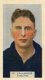 1933 Hoadley's Victorian Footballers #38 Harry Vallence Front